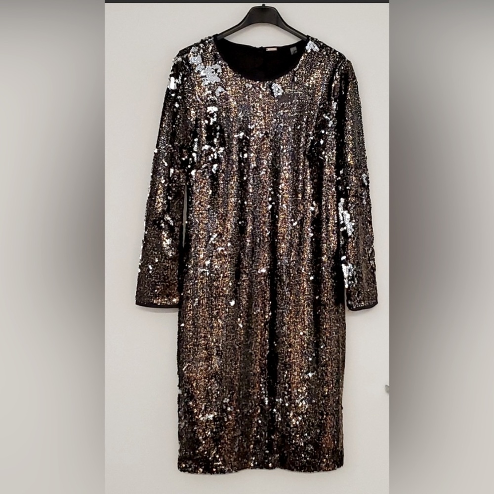Tahari Metalic Sequin Dress - Picture 4 of 5